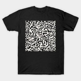 Black and Ivory Doodles / Minimal Pattern T-Shirt